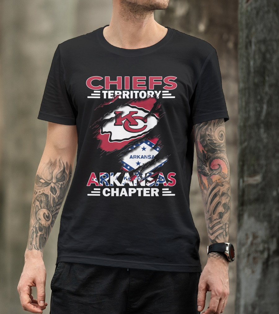 Chiefs Territory Arkansas Chapter Kansas City Chiefs Arkansas Flag T-Shirt