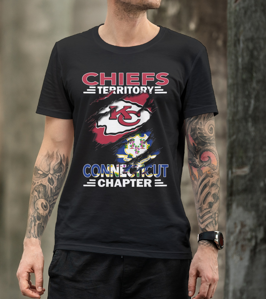 Chiefs Territory Connecticut Chapter KC Chiefs Logo And Connecticut State Seal T-Shirt