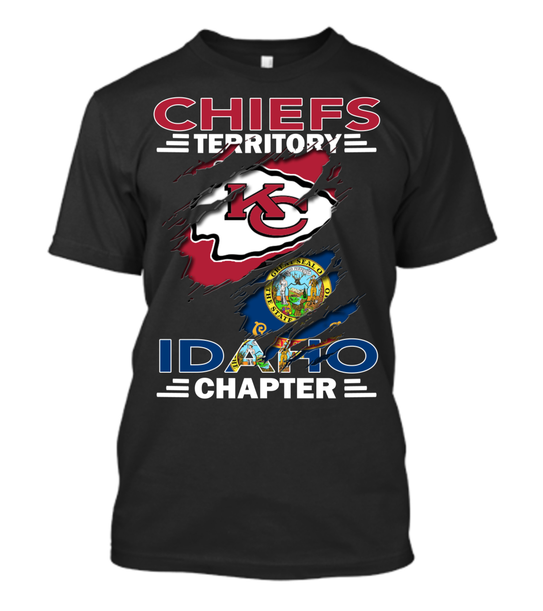 Chiefs Territory Idaho Chapter Kansas City Chiefs State Of Idaho Seal T-Shirt