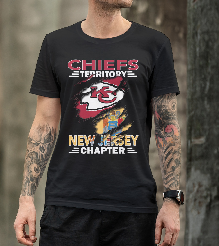 Chiefs Territory New Jersey Chapter KC Logo And State Emblem T-Shirt