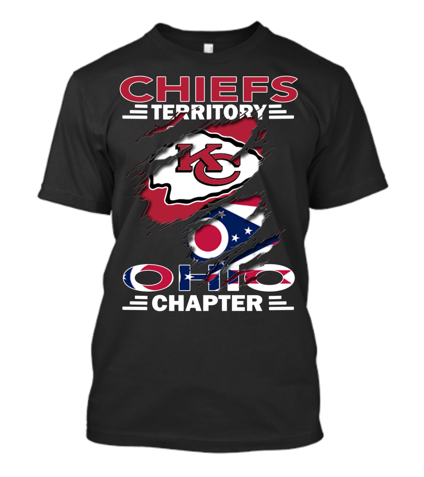 Chiefs Territory KC Logo Ohio Chapter Flag Elements T-Shirt