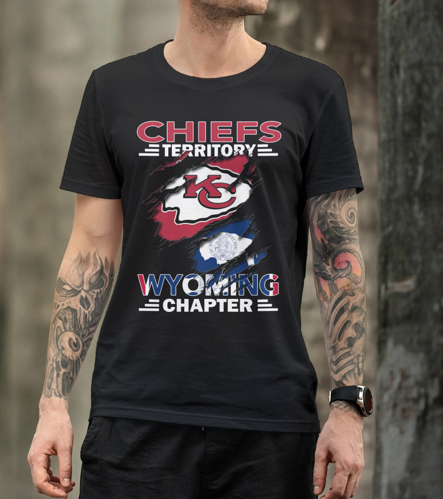 Chiefs Territory Wyoming Chapter KC Chiefs Logo And Wyoming Seal T-Shirt