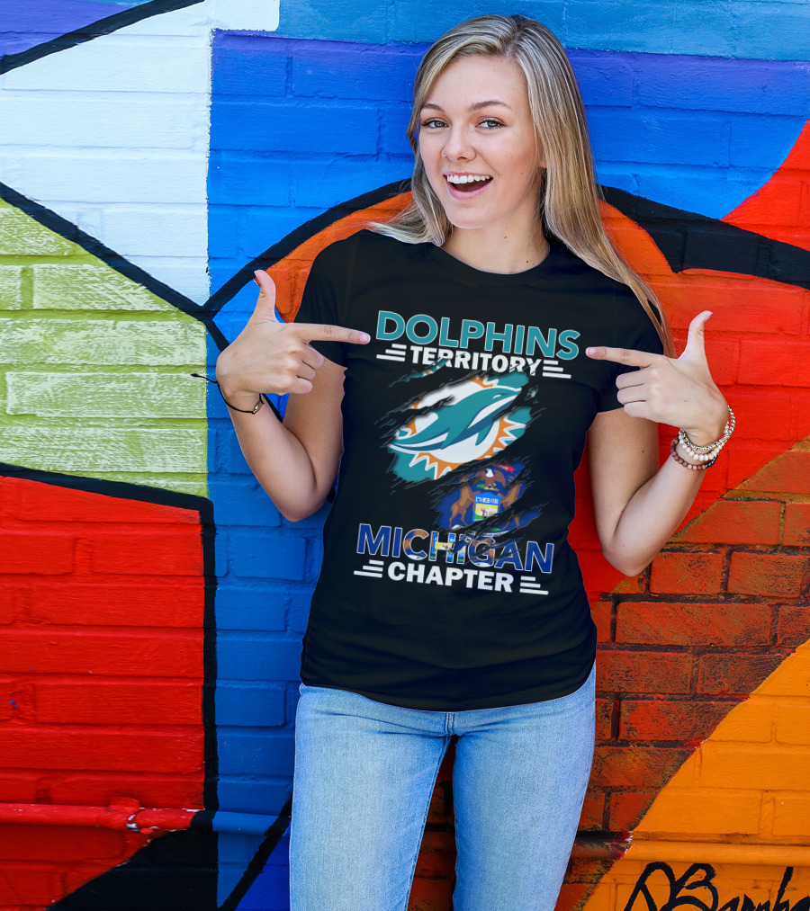 Dolphins Territory Michigan Chapter Football Enthusiast T-Shirt