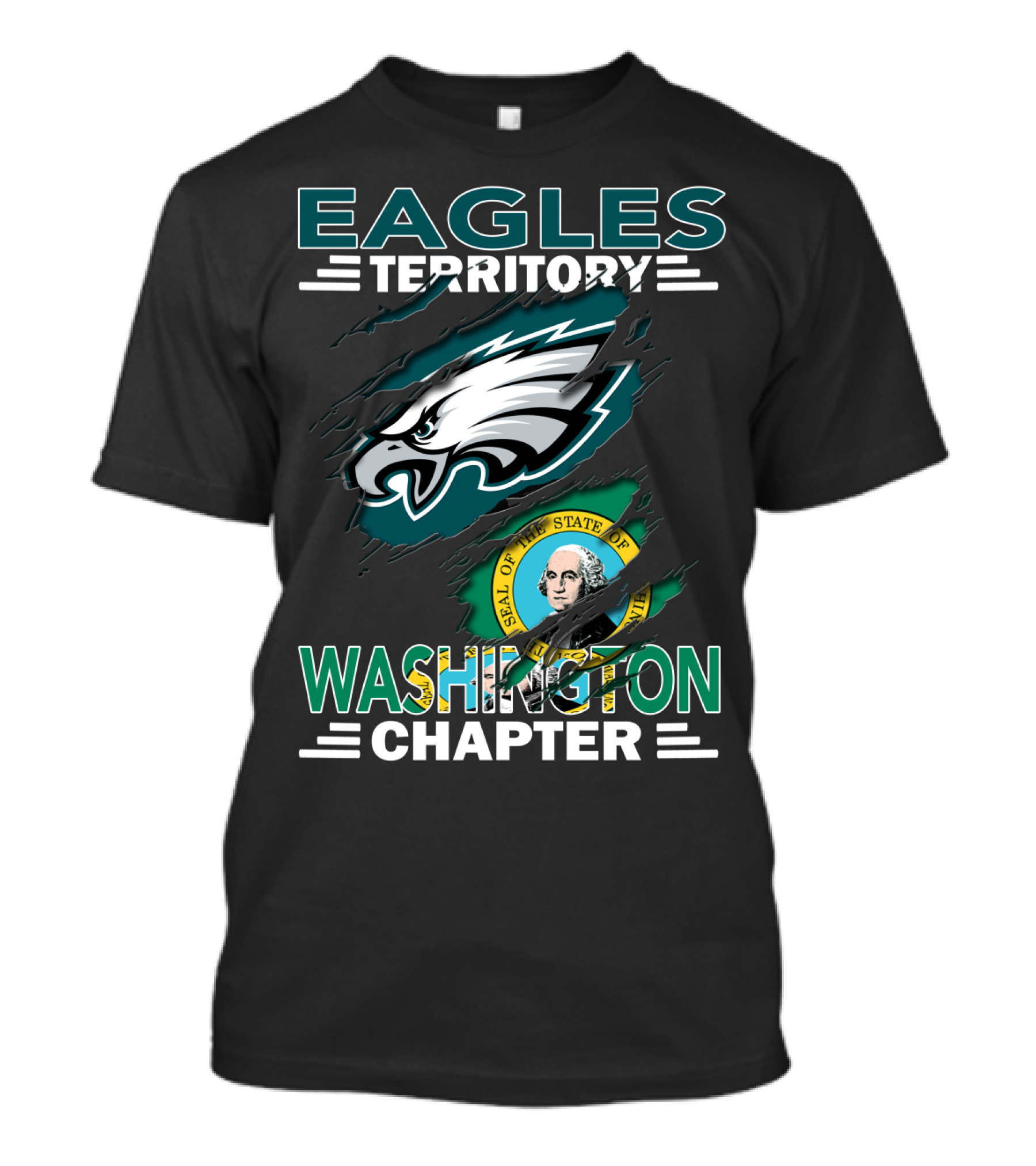 Eagles Territory Washington Chapter State Seal Football T-Shirt