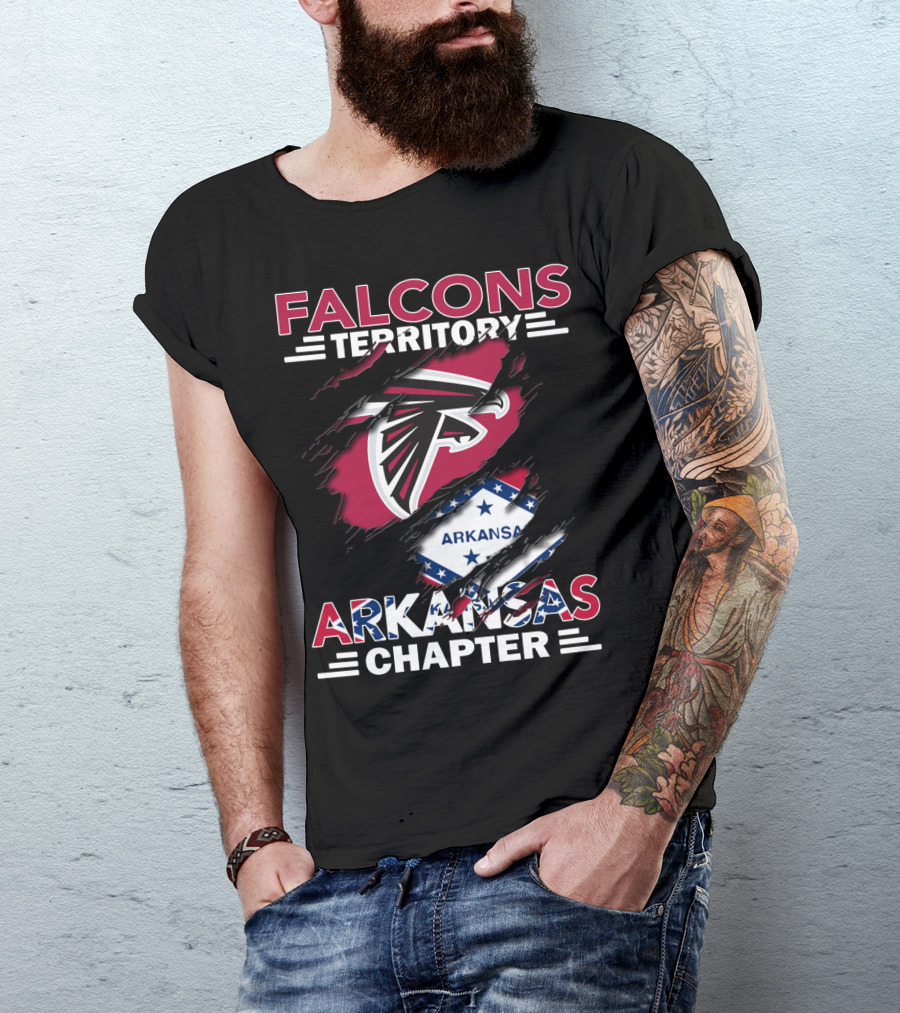 Falcons Territory Arkansas Chapter Falcons Logo And Arkansas Shape T-Shirt