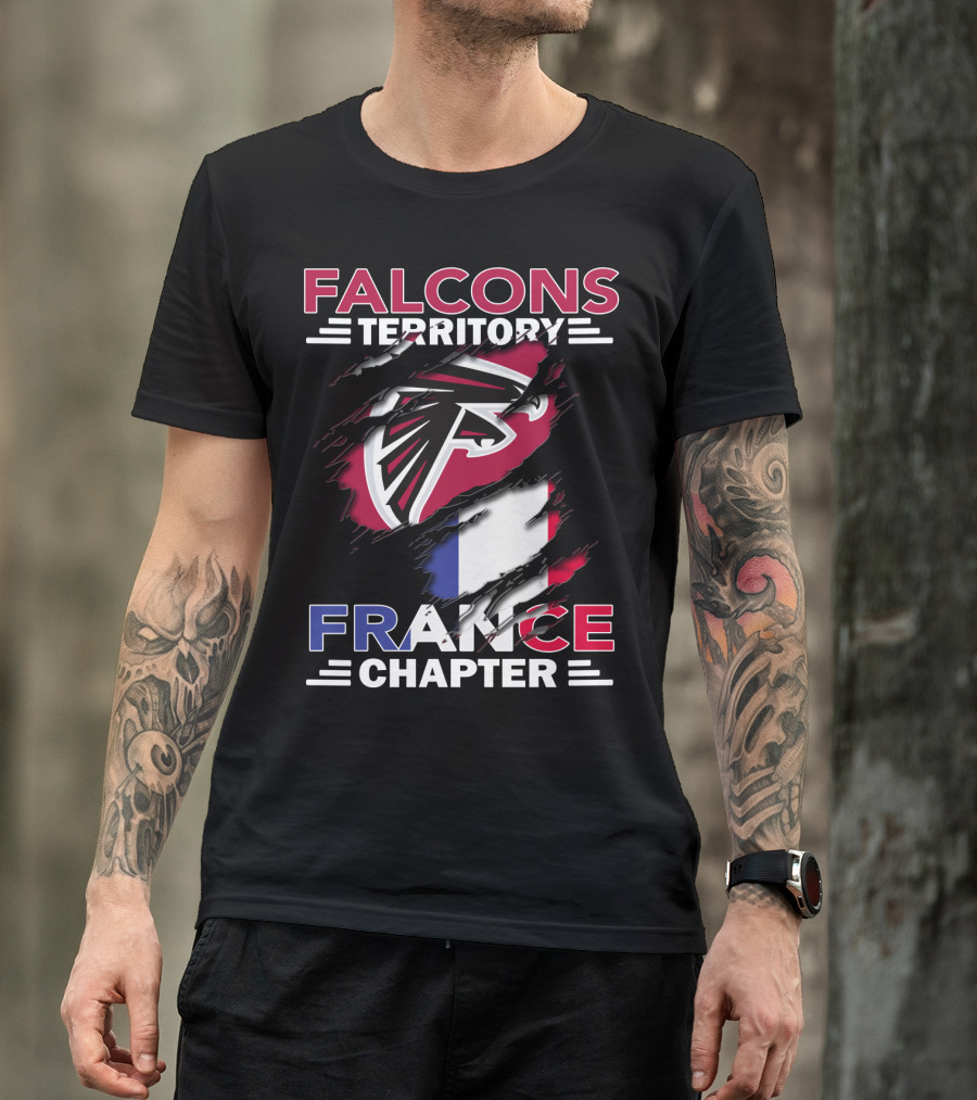 Falcons Territory France Chapter NFL Logo And French Flag T-Shirt