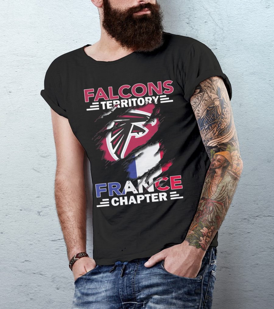 Falcons Territory France Chapter NFL Logo And French Flag T-Shirt