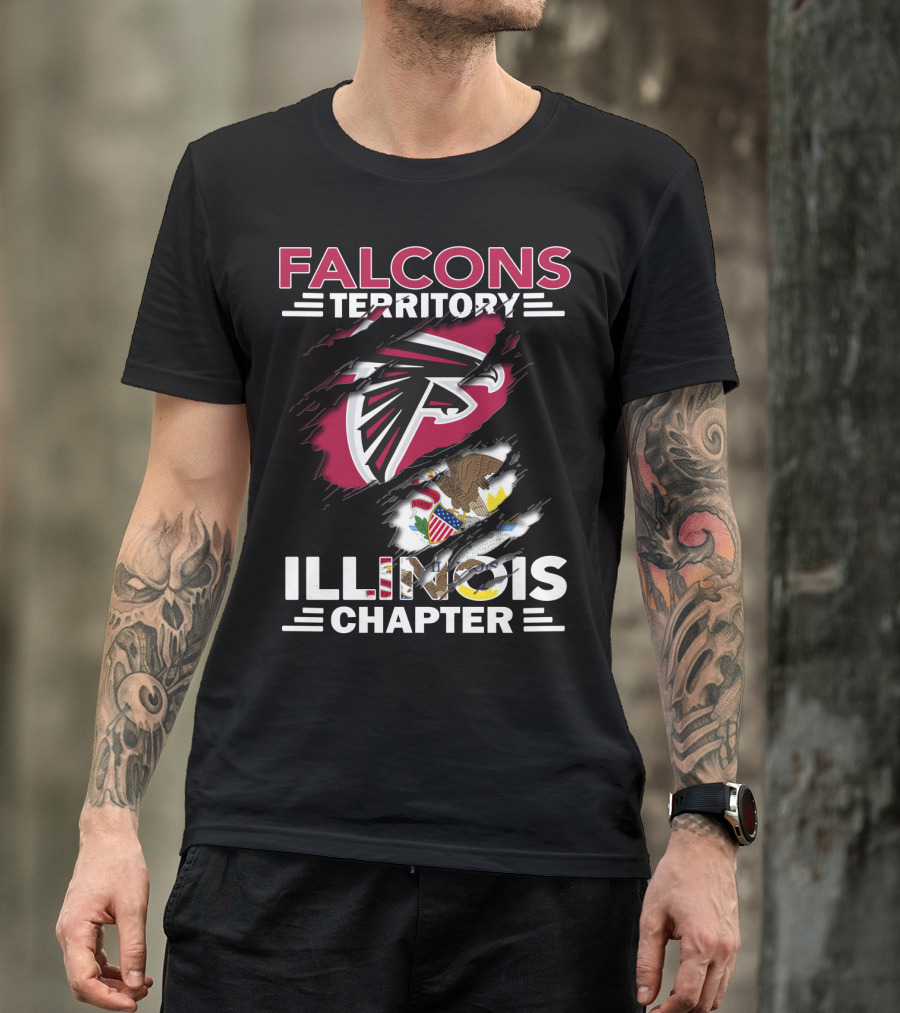 Falcons Territory Illinois Chapter NFL Team Sports Fan Club T-Shirt