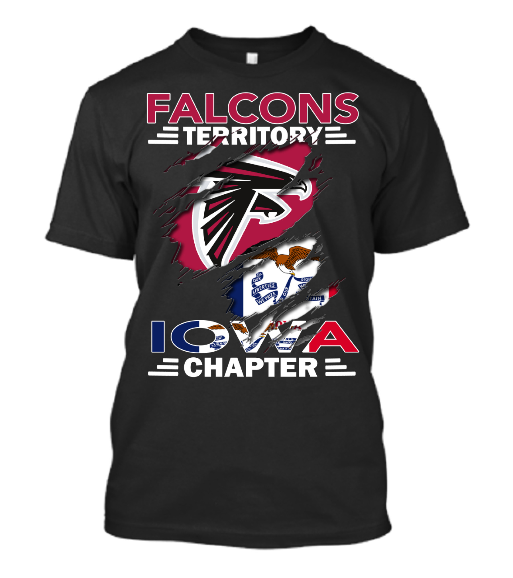 Falcons Territory Iowa Chapter Flag T-Shirt