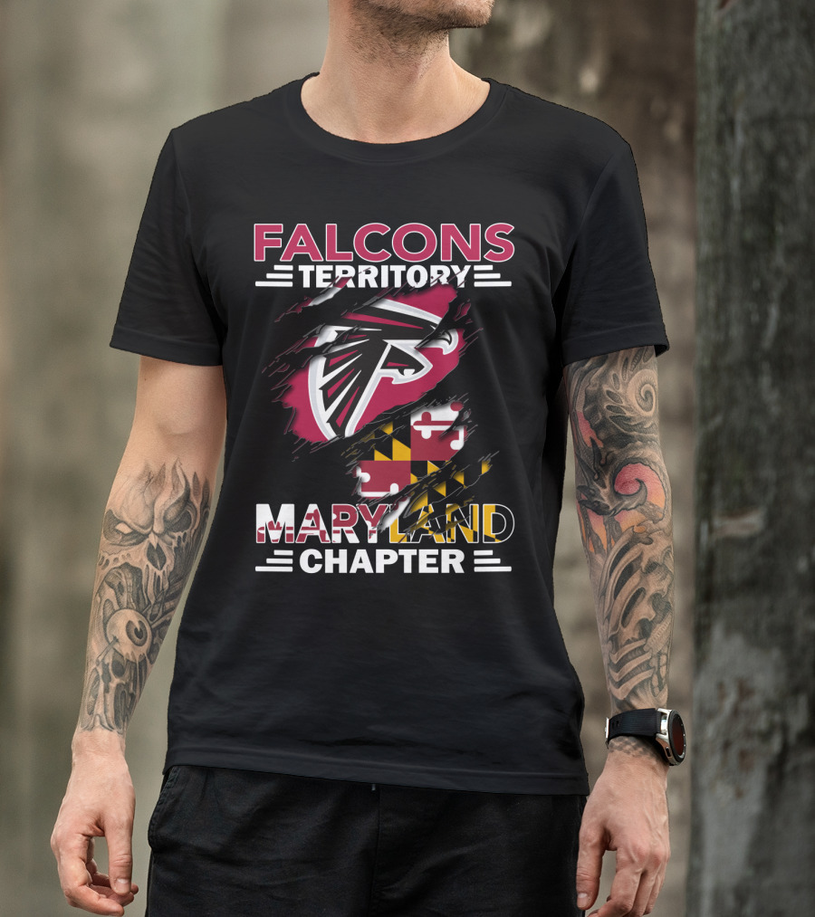 Falcons Territory Maryland Chapter Ravens Shield Flag T-Shirt