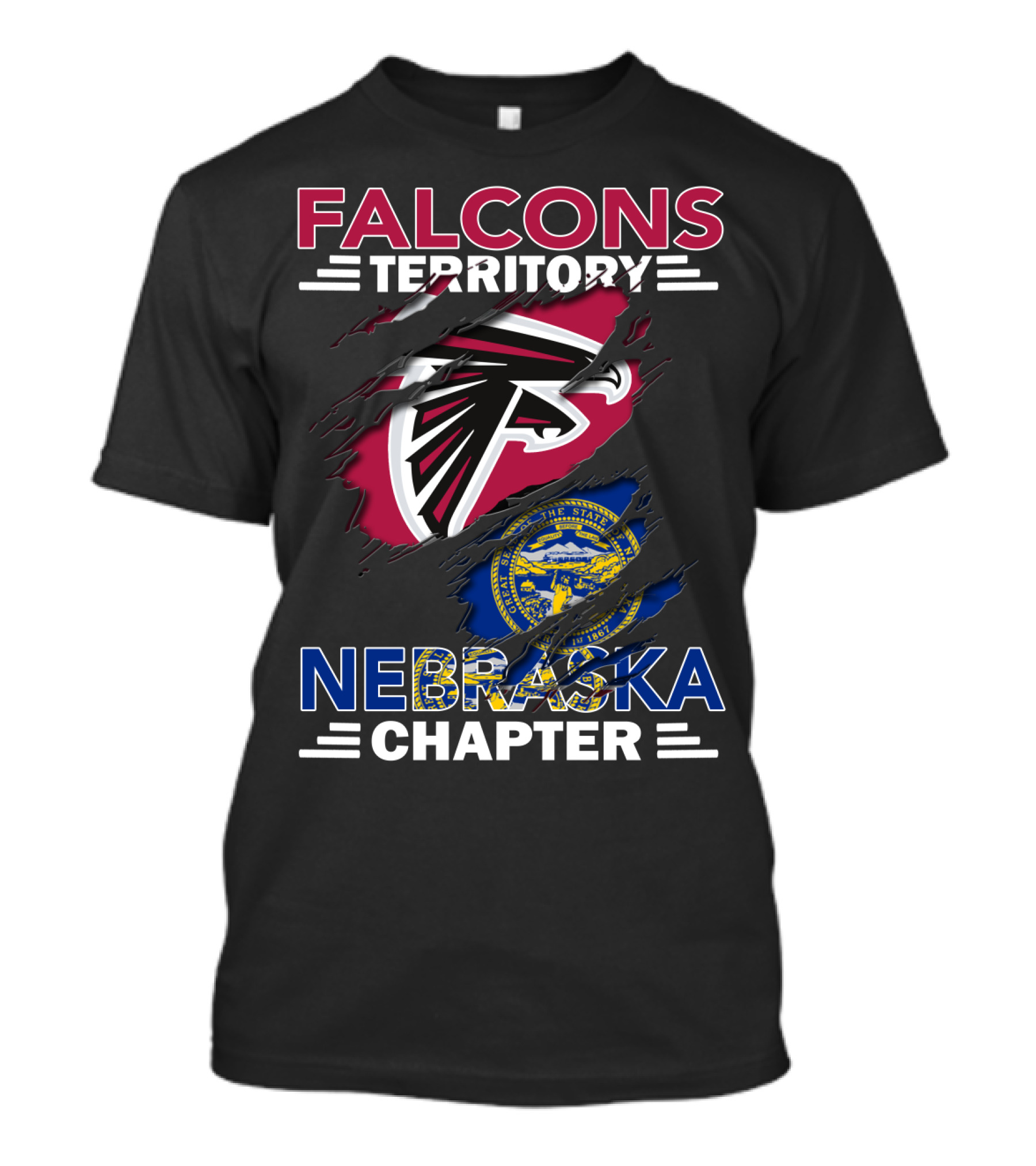 Falcons Territory Nebraska Chapter State Flag T-Shirt