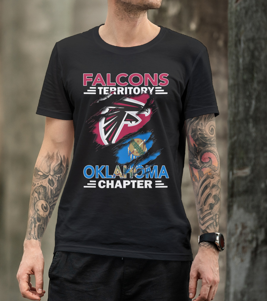 Falcons Territory Oklahoma Chapter Logo With Oklahoma State Flag Elements T-Shirt