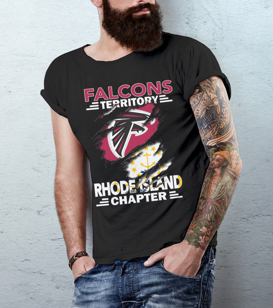 Falcons Territory Rhode Island Chapter Logo Flag T-Shirt