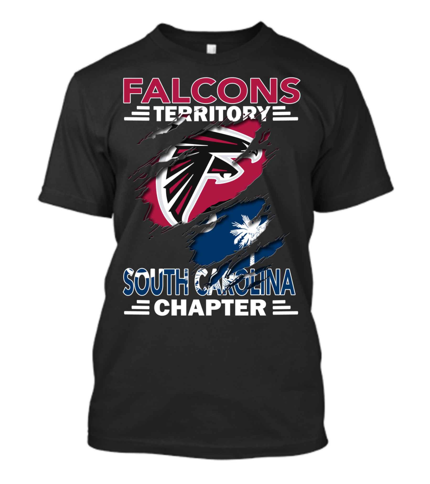 Falcons Territory South Carolina Chapter NFL Fan Club Logo Peeling Layers T-Shirt