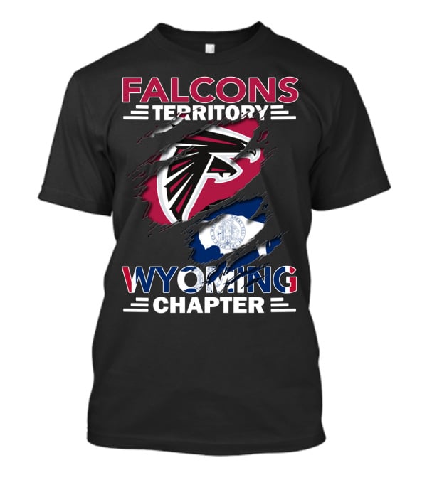 Falcons Territory Wyoming Chapter Flag Crest T-Shirt
