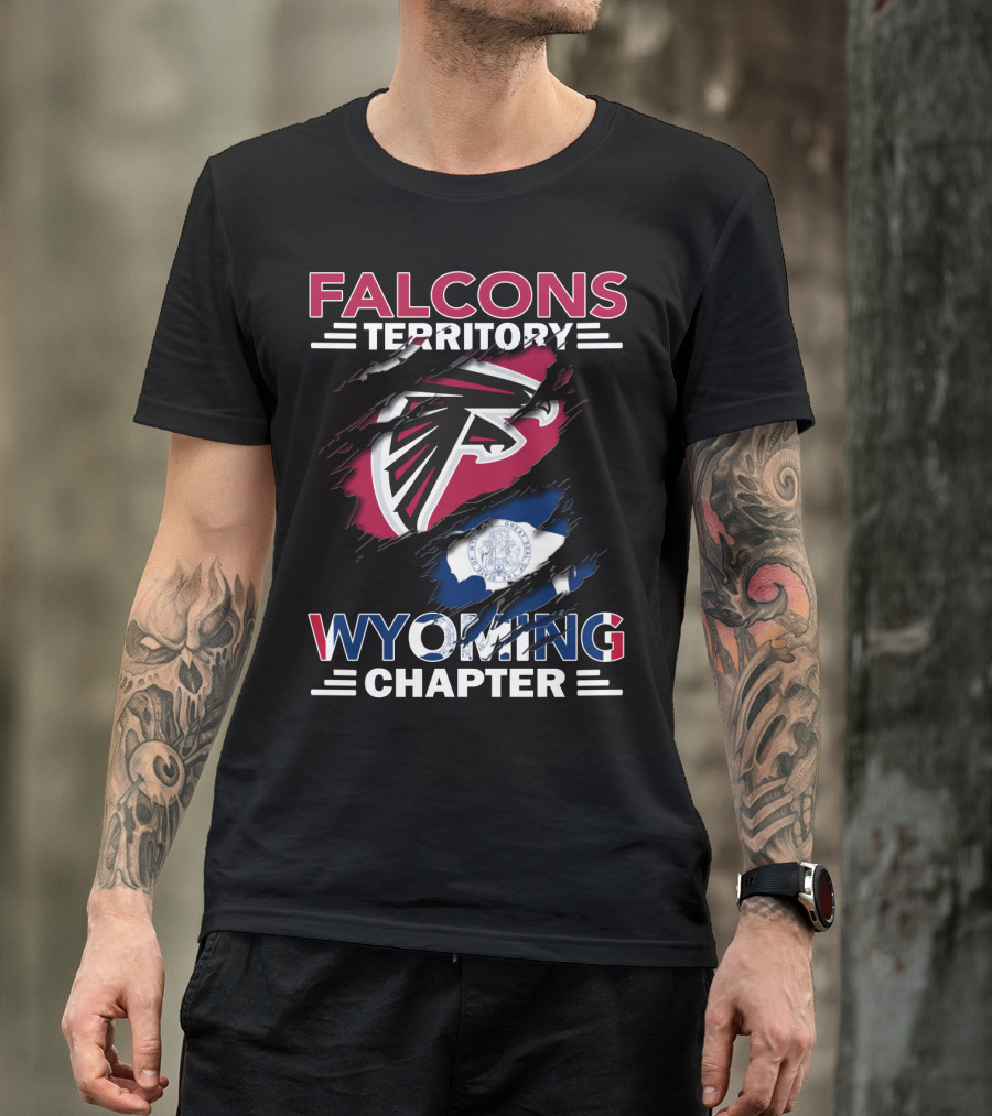 Falcons Territory Wyoming Chapter Flag Crest T-Shirt