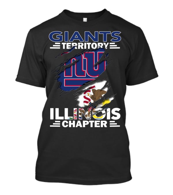 GIANTS TERRITORY ILLINOIS CHAPTER New York Giants Logo And Illinois State Flag T-Shirt