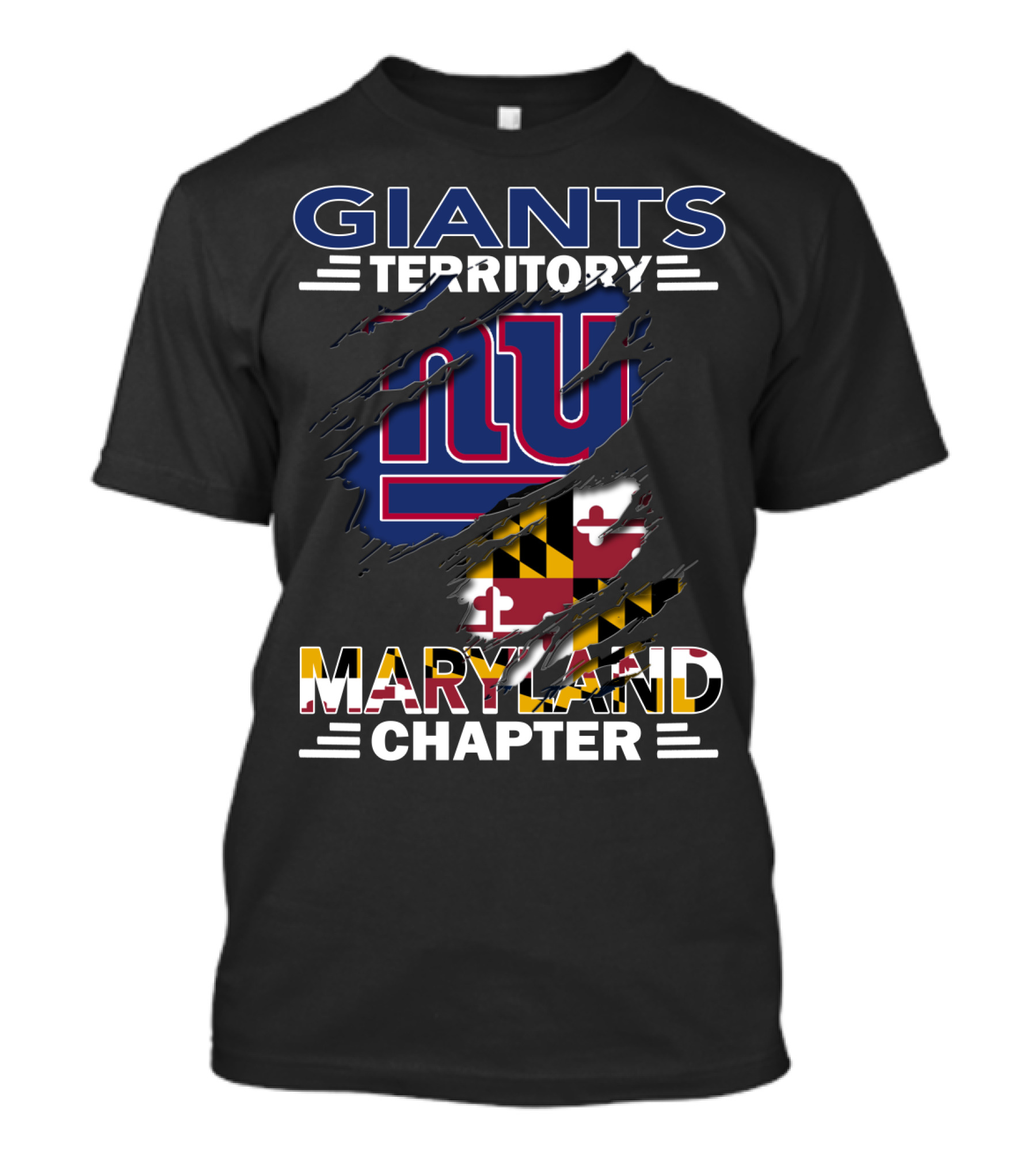 GIANTS TERRITORY MARYLAND CHAPTER NY LOGO AND FLAG T-Shirt