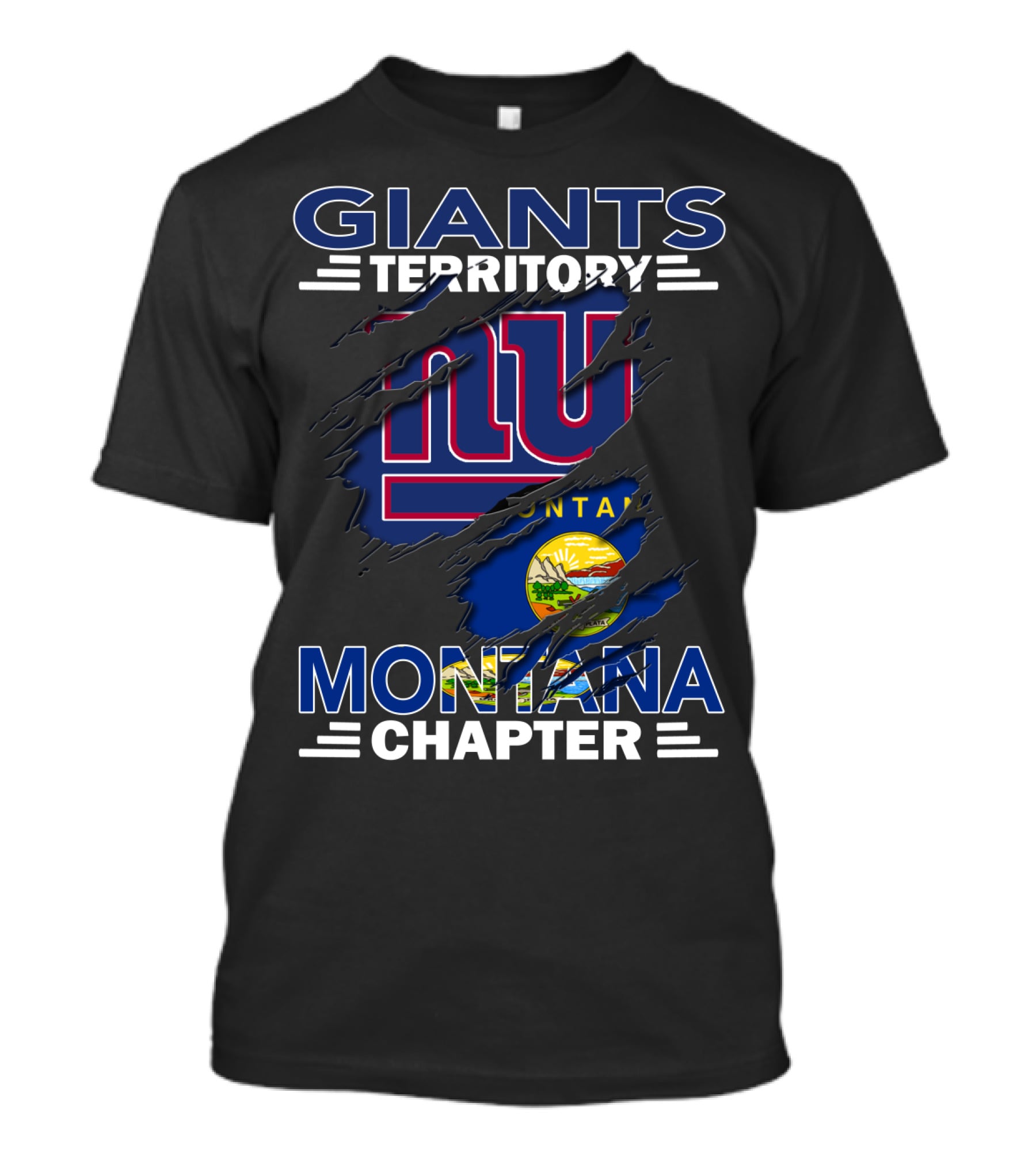 GIANTS Territory Montana Chapter NY Logo State Flag Elements T-Shirt