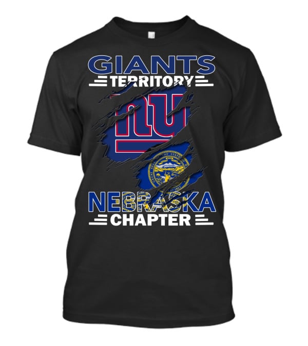 Giants Territory Nebraska Chapter New York Giants Logo Nebraska State Seal T-Shirt
