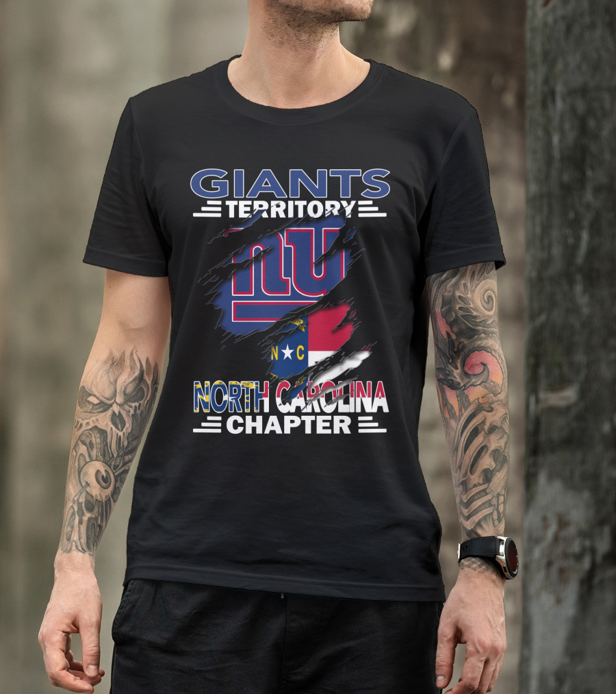 Giants Territory North Carolina Chapter NY Giants Logo North Carolina Flag T-Shirt
