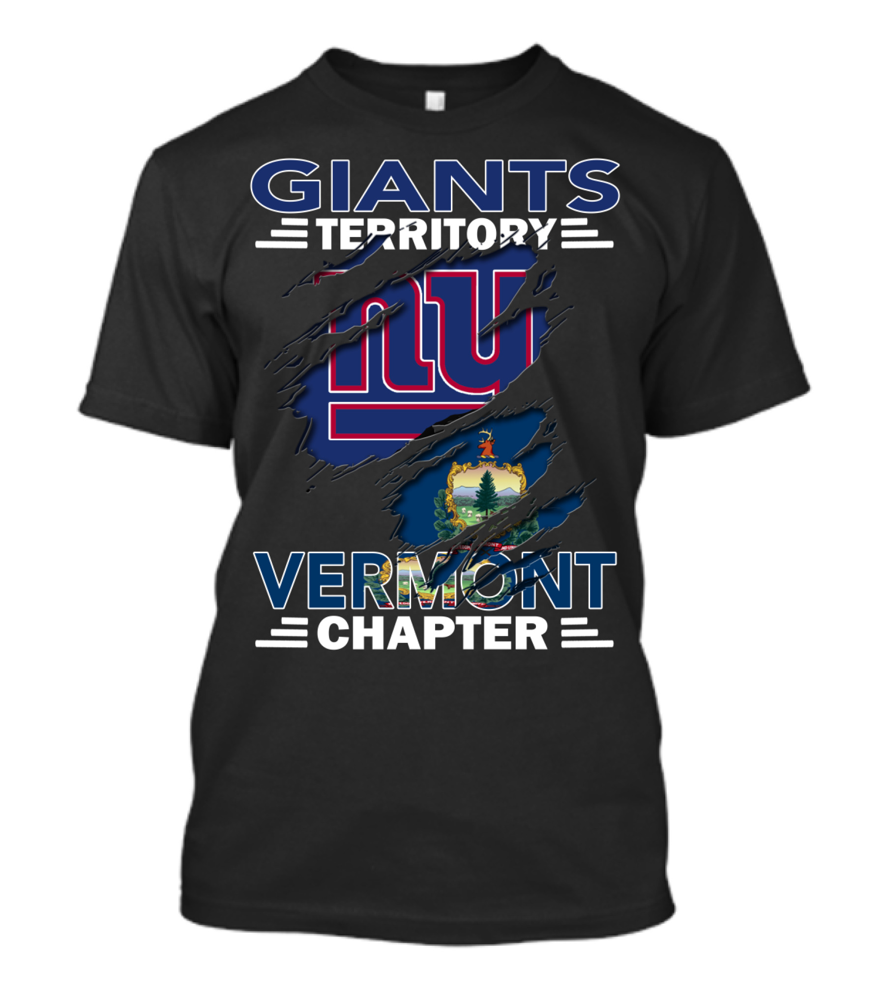 Giants Territory Vermont Chapter NY Logo Vermont Flag T-Shirt