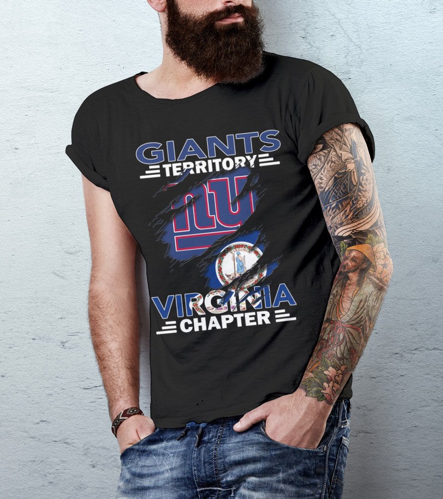 Giants Territory Virginia Chapter NY Logo With Virginia Flag Background T-Shirt