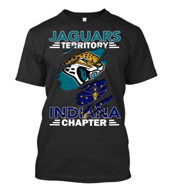 Jaguars Territory Indiana Chapter Flag And Logo Alignment T-Shirt