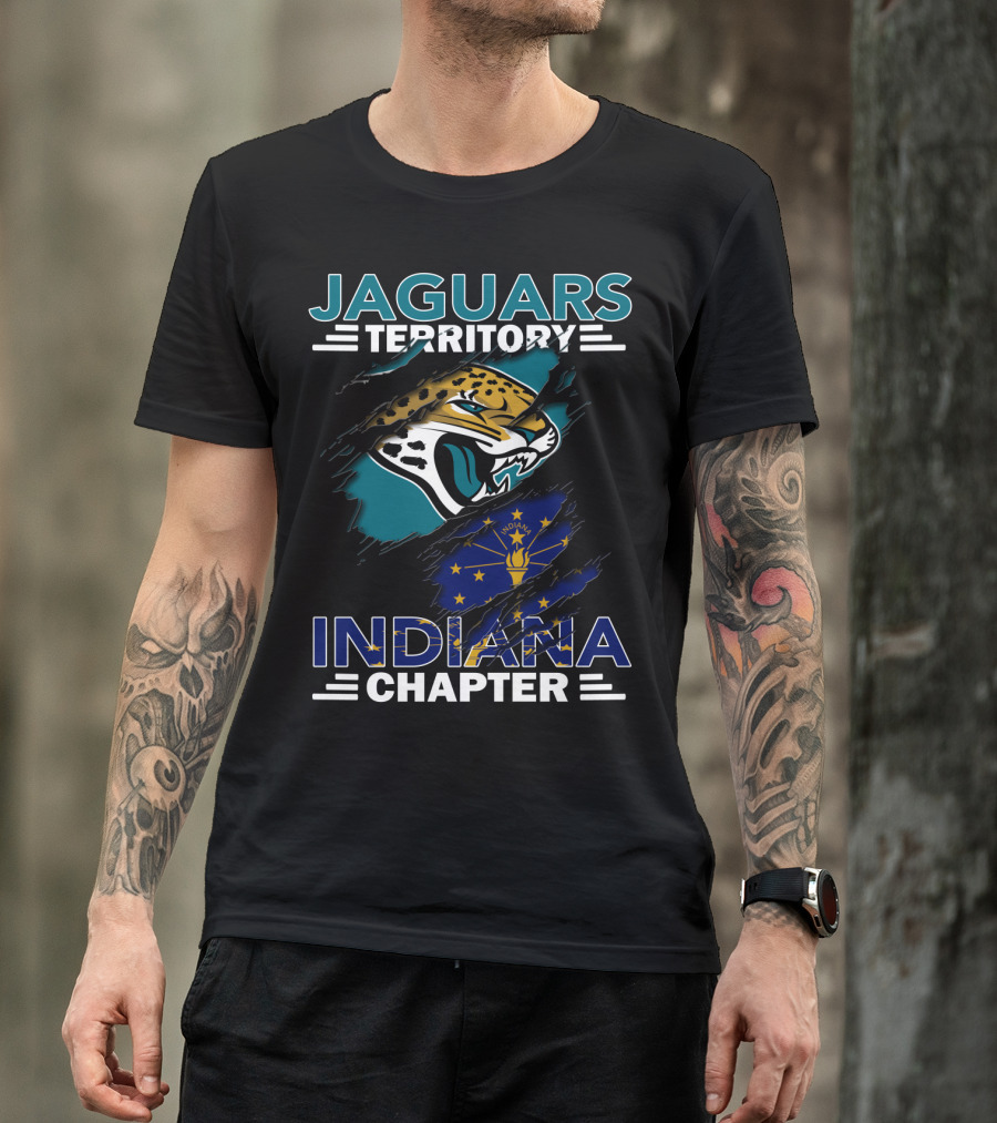 Jaguars Territory Indiana Chapter Flag And Logo Alignment T-Shirt