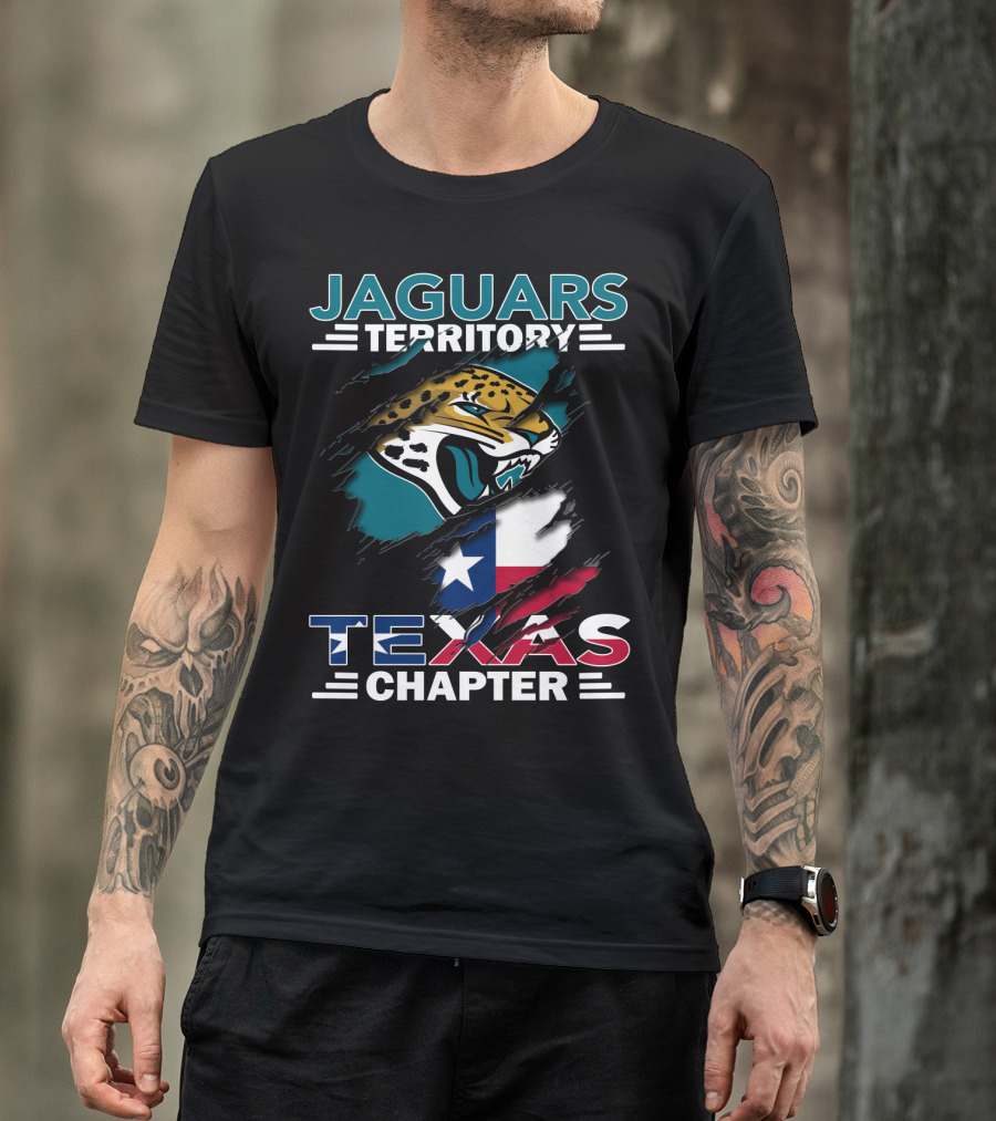 Jaguars Territory Texas Chapter With Texas Flag And Jaguar T-Shirt