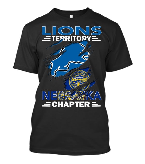 Lions Territory Nebraska Chapter Blue Lion State Seal T-Shirt