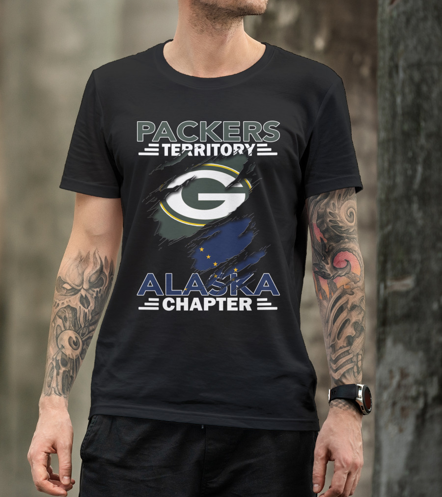 Packers Territory Alaska Chapter Green Bay Logo And Alaska Flag T-Shirt