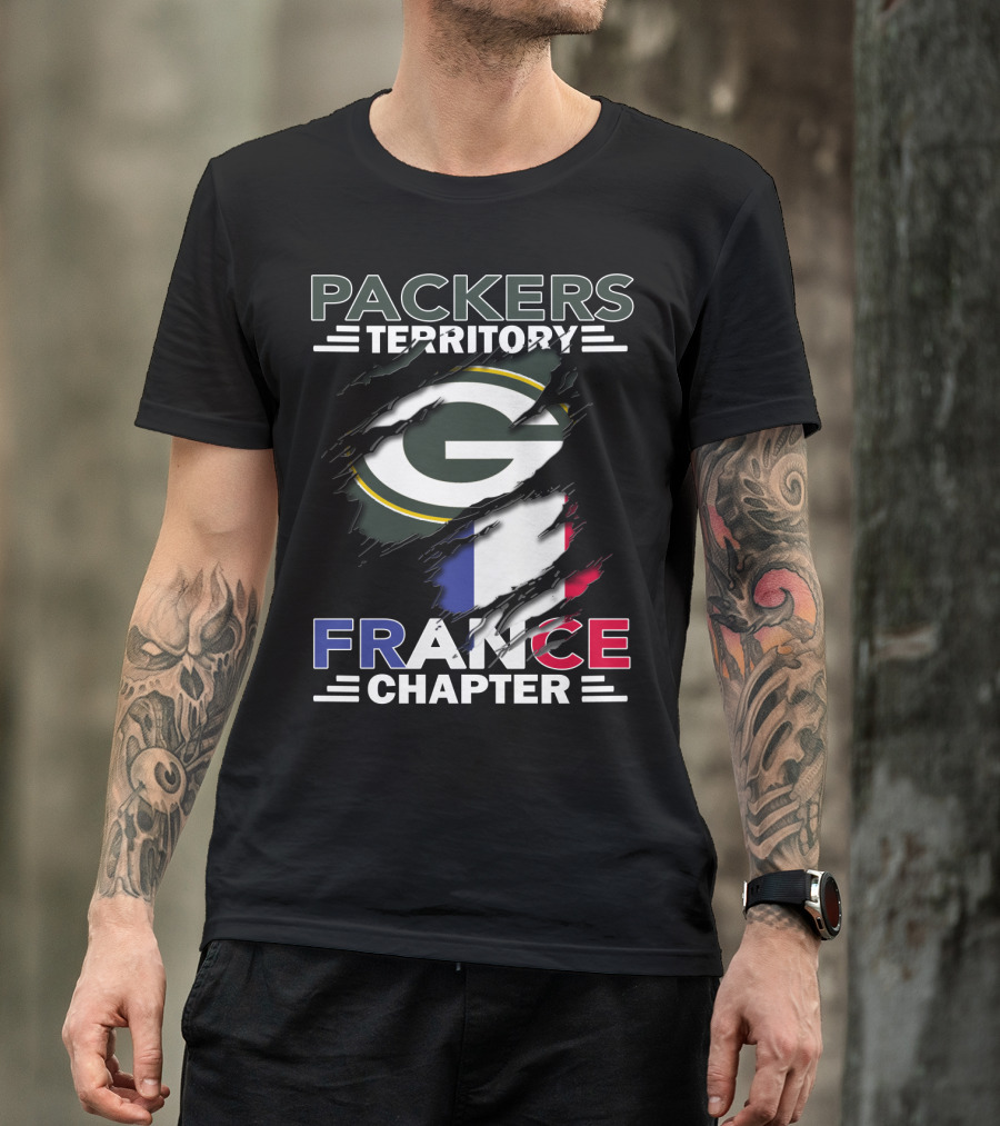 Packers Territory France Chapter Green Bay Logo French Flag T-Shirt