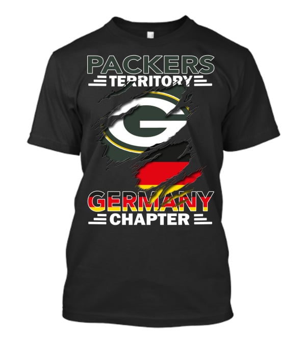 Packers Territory Germany Chapter Green Bay Logo With German Flag T-Shirt