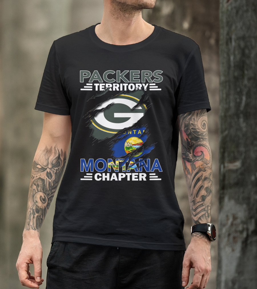Packers Territory Montana Chapter Football Flag Hybrid T-Shirt