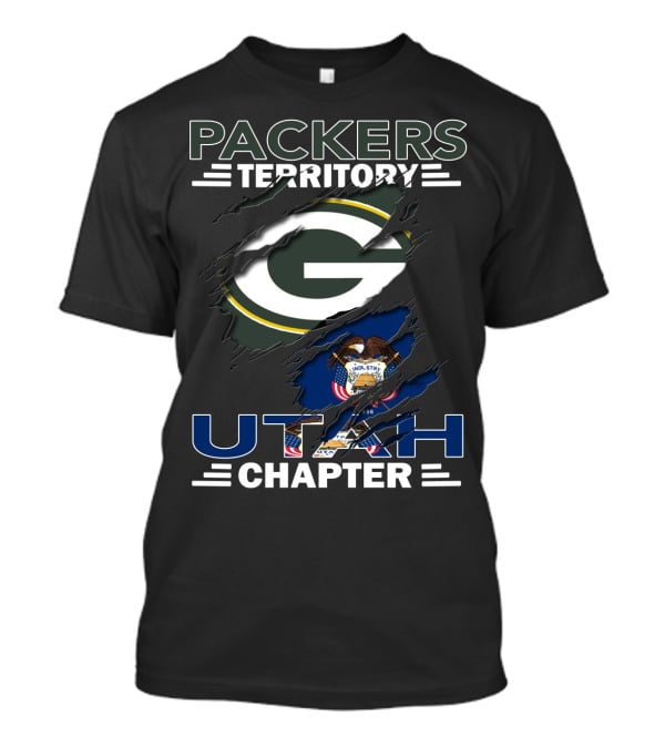 Packers Territory Utah Chapter Green Bay Packers Logo And Utah State Flag T-Shirt