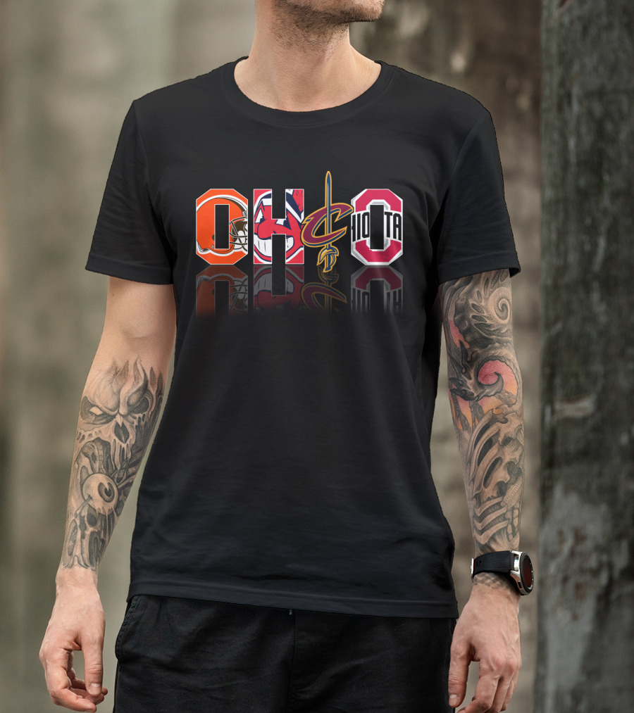 Ohio City Sports Team Logos Browns Indians Cavaliers Buckeyes T-Shirt