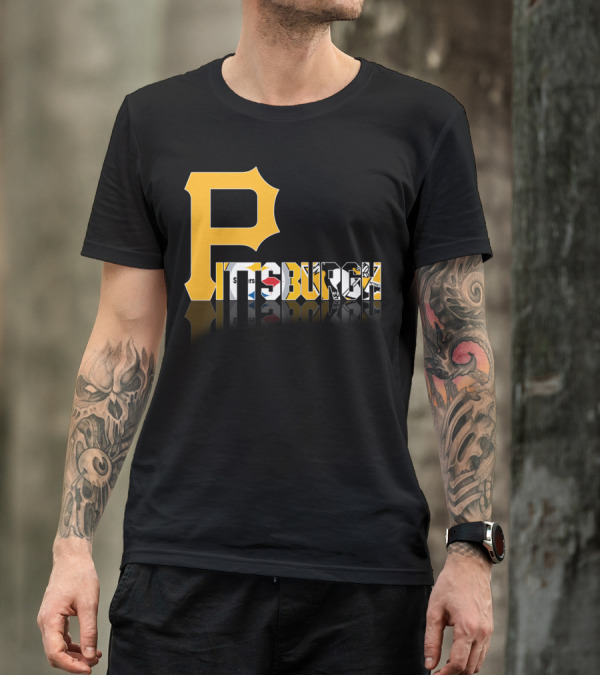 Pittsburgh Steelers Penguins Logos Reflected Contrasts T-Shirt