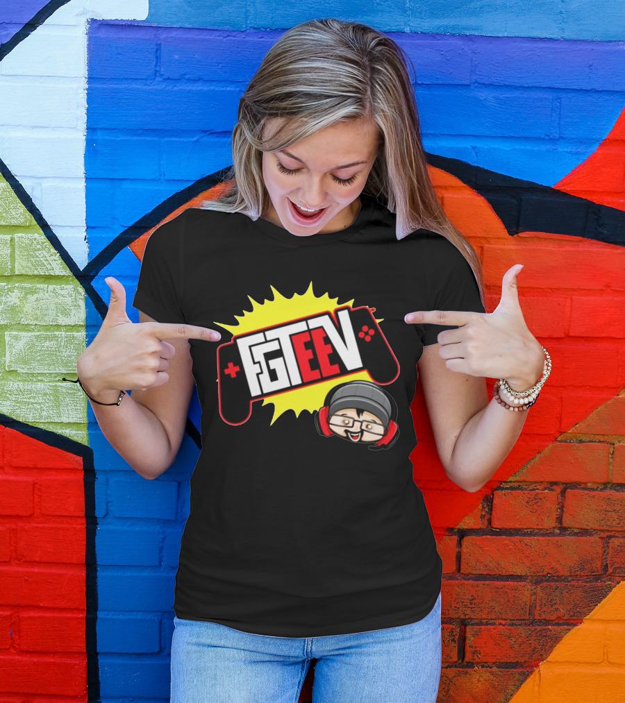 FGTEEV Gaming Controller Logo With Character Headset T-Shirt