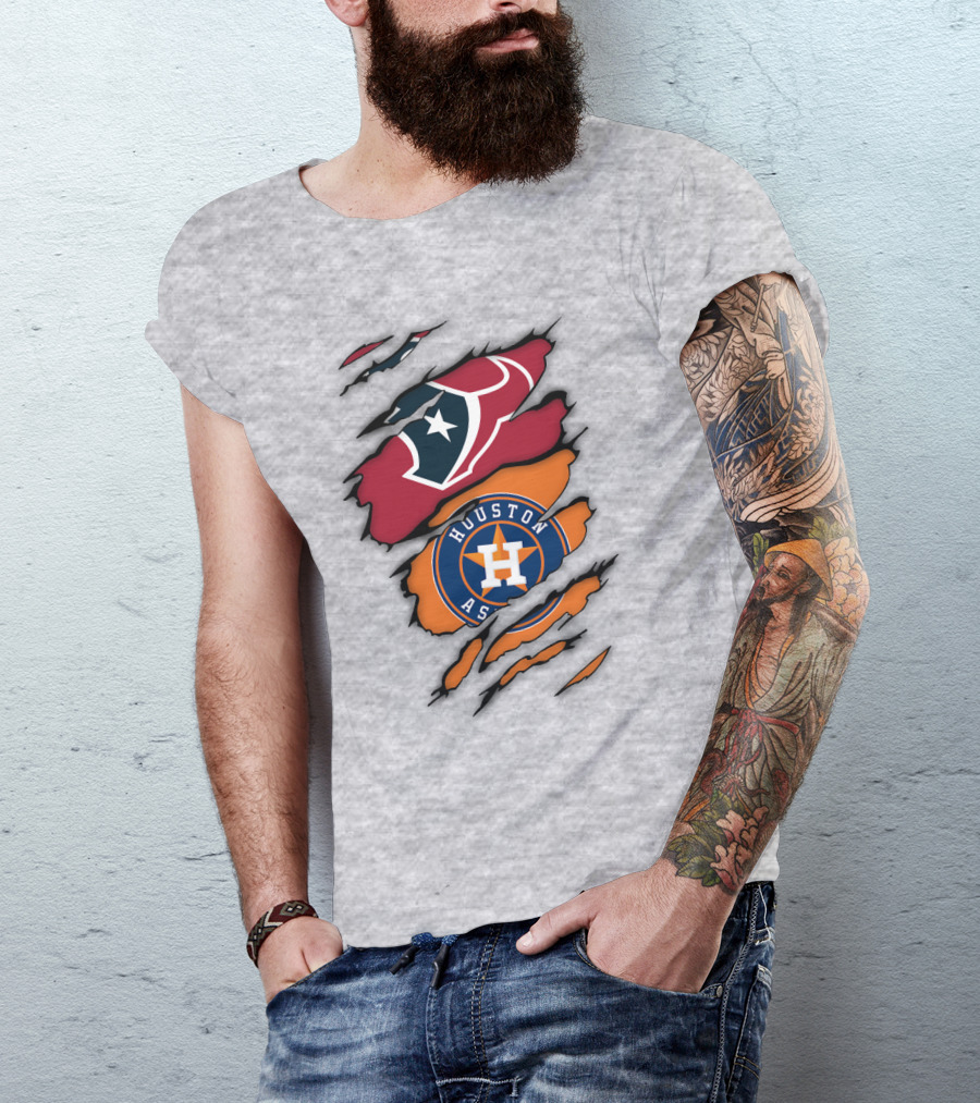 Houston Astros Houston Texans Logo Combination T-Shirt