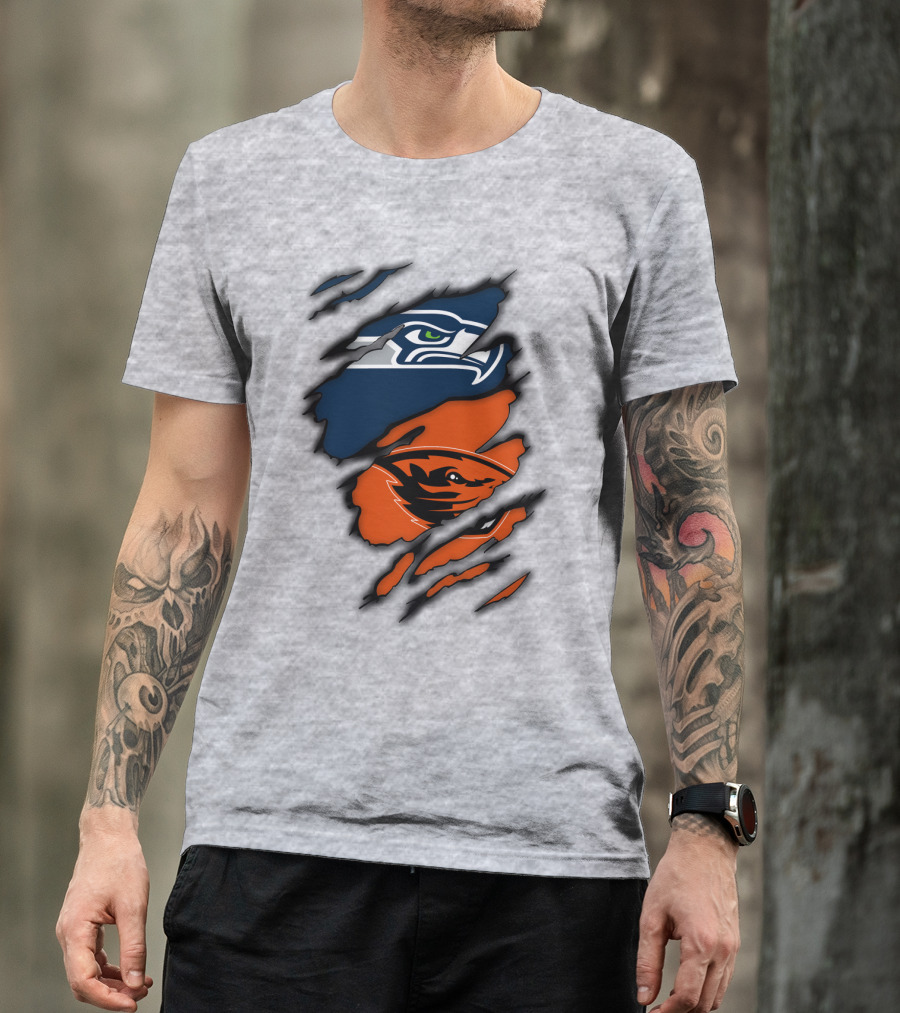 Seattle Seahawks Oregon State Beavers Claw T-Shirt