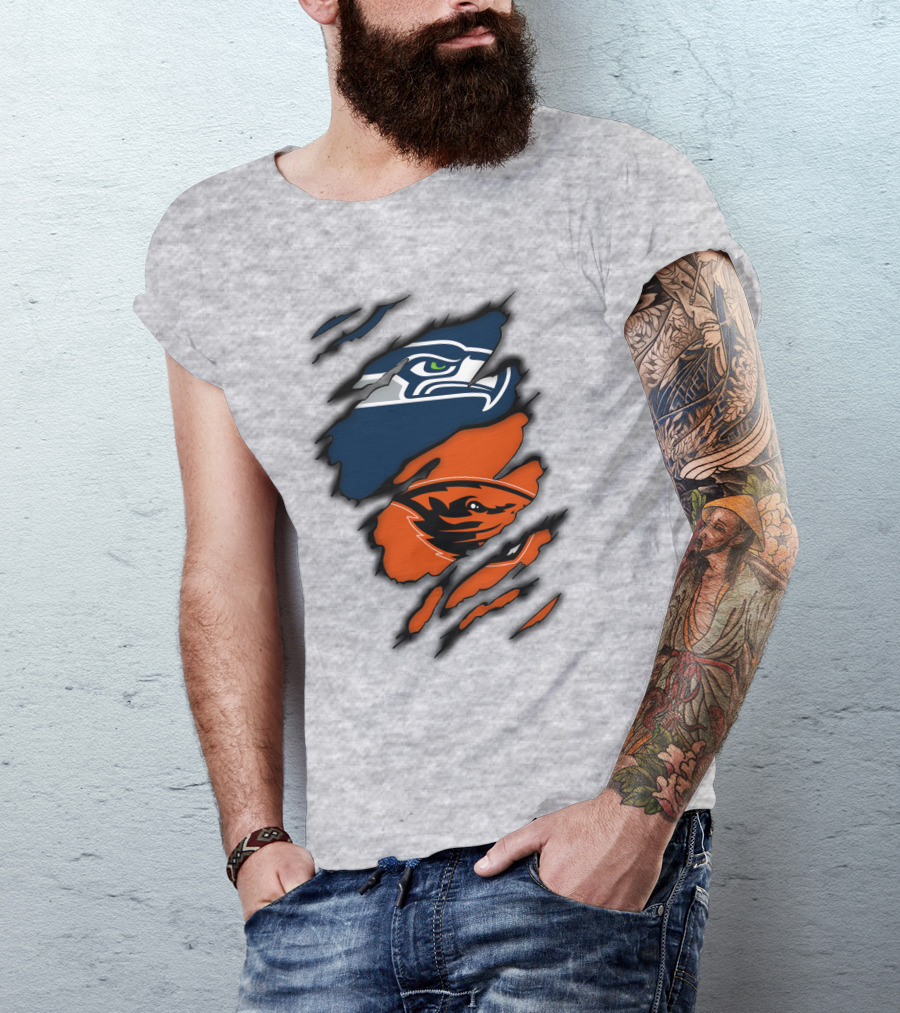 Seattle Seahawks Oregon State Beavers Claw T-Shirt