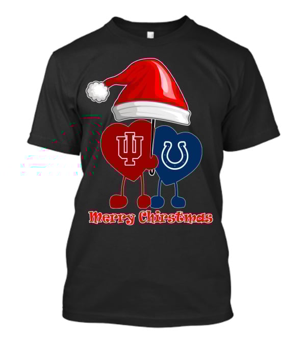 Merry Christmas Indianapolis Colts Indiana University Hearts T-Shirt