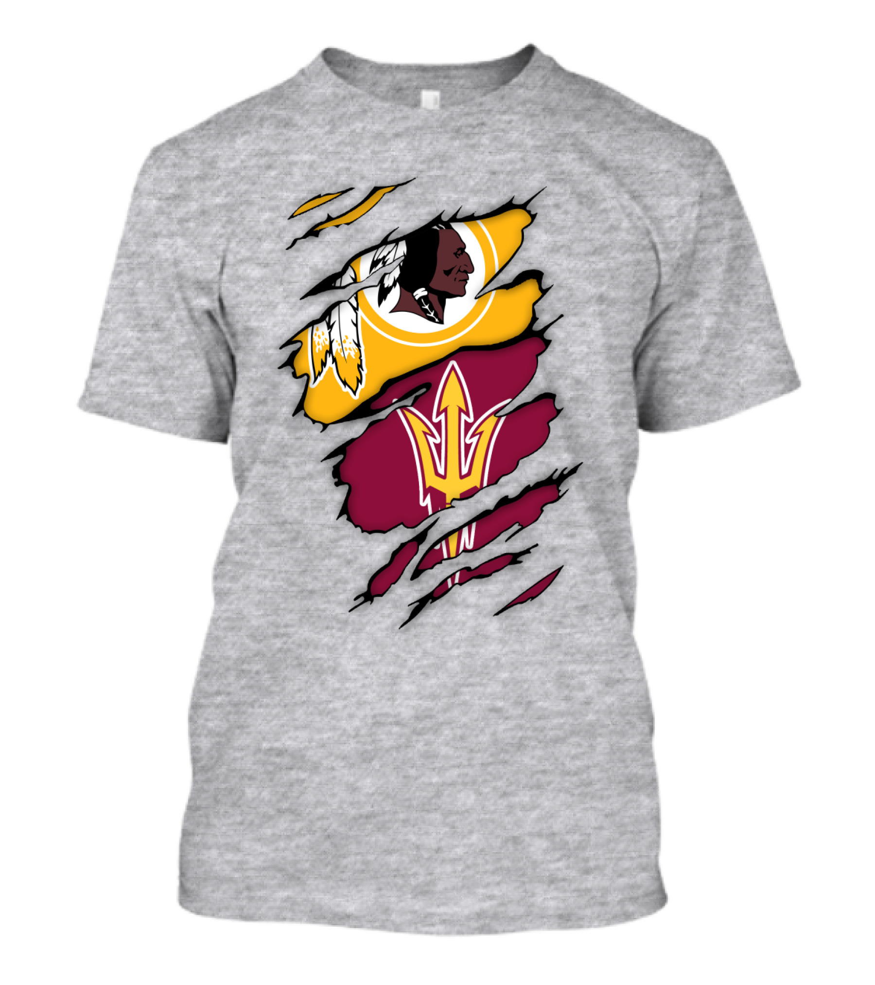 Washington Redskins Arizona State Sun Devils Logo Mashup T-Shirt