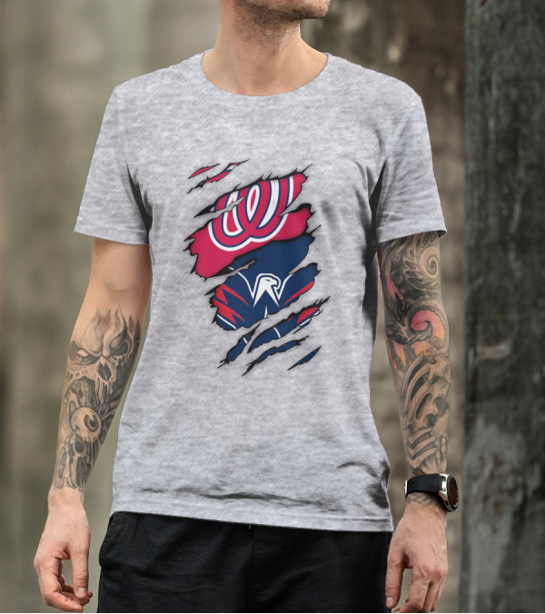 Washington Capitals Nationals Logos Fusion T-Shirt