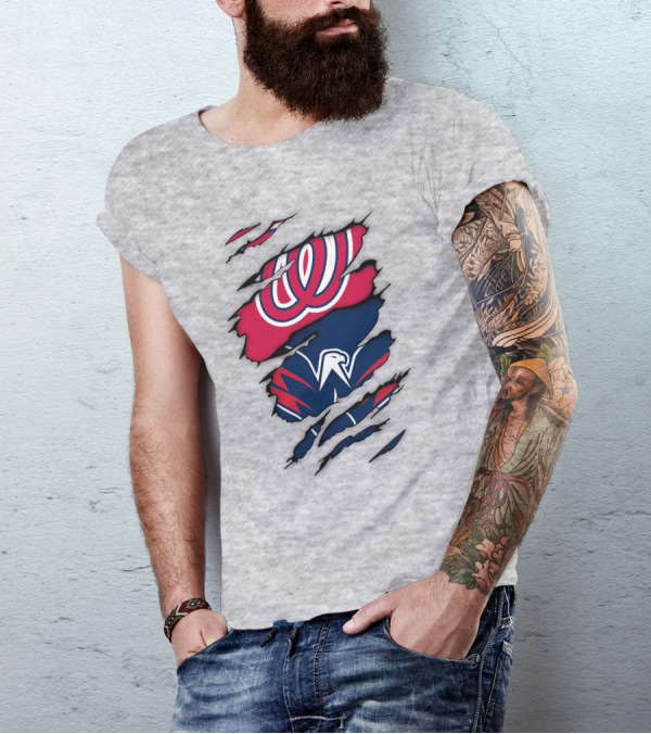 Washington Capitals Nationals Logos Fusion T-Shirt