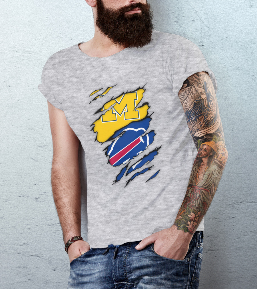 Buffalo Bills University Of Michigan Claw Rips T-Shirt