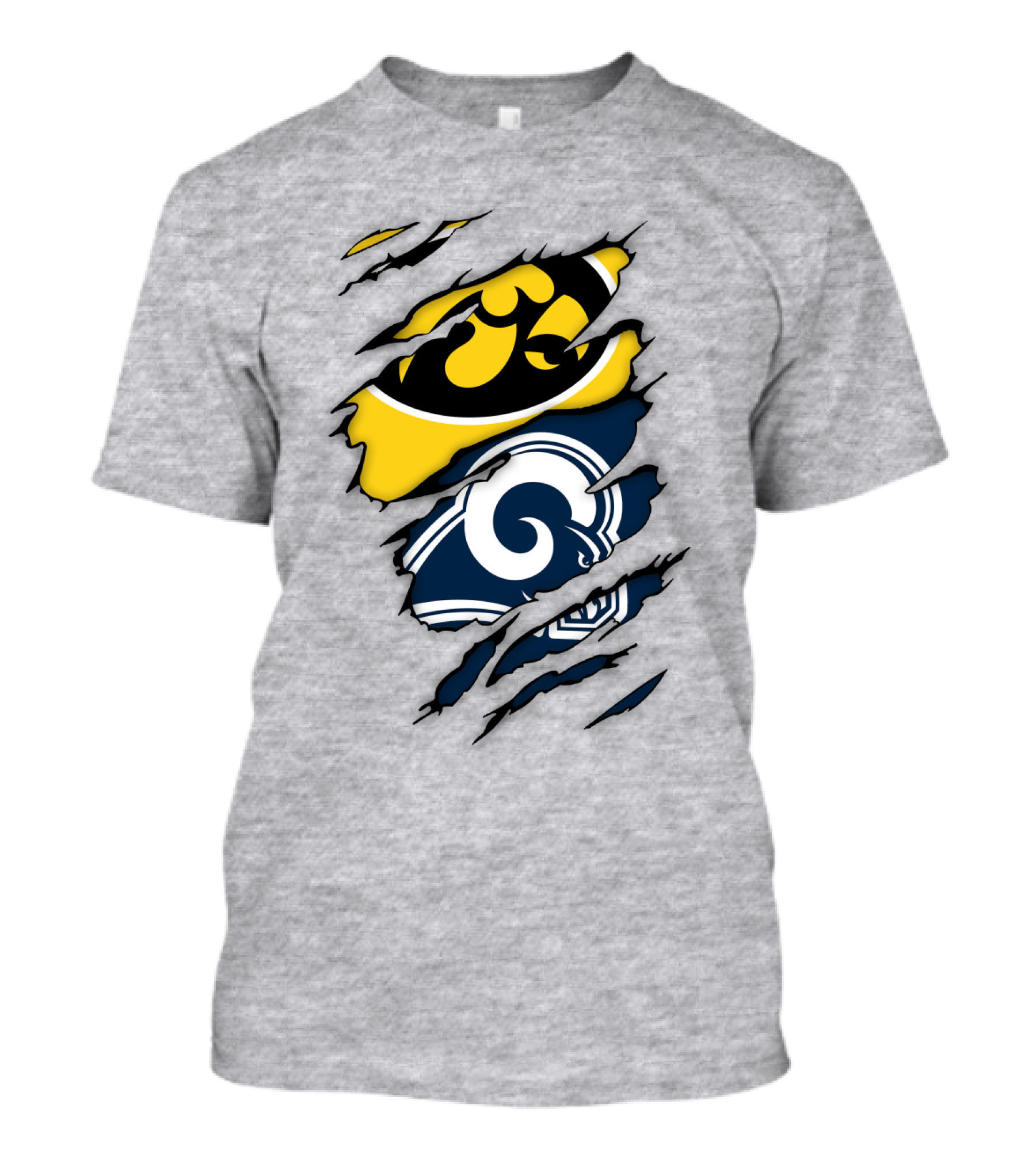 Los Angeles Rams Iowa Hawkeyes Claw Marks T-Shirt