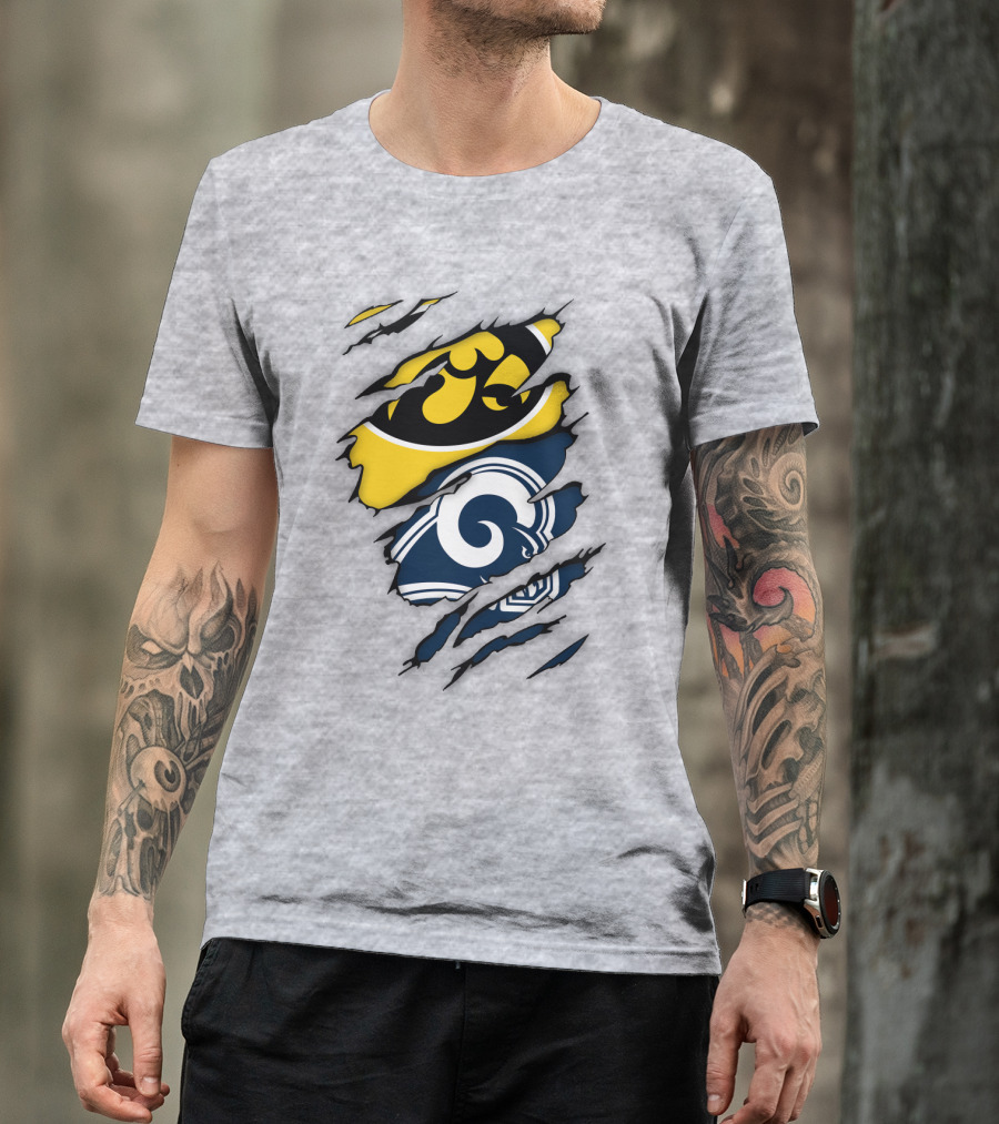 Los Angeles Rams Iowa Hawkeyes Claw Marks T-Shirt