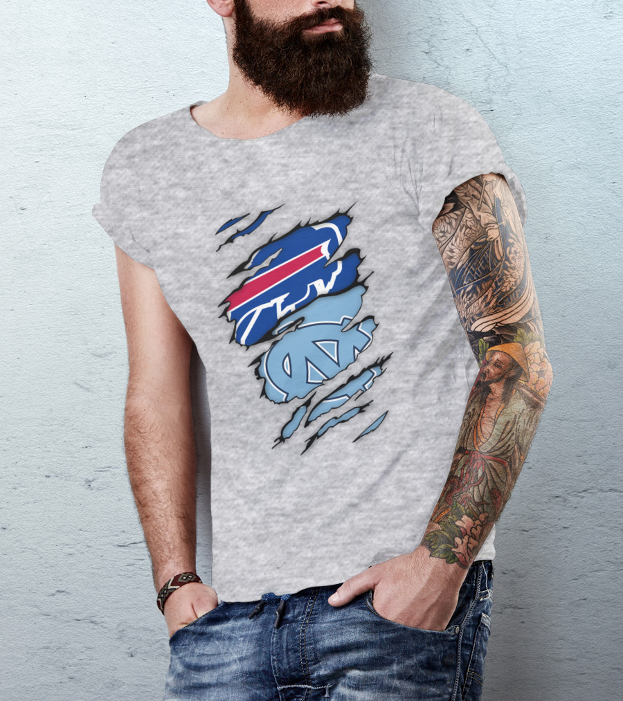 Buffalo Bills North Carolina Tar Heels Logo Claw Marks T-Shirt